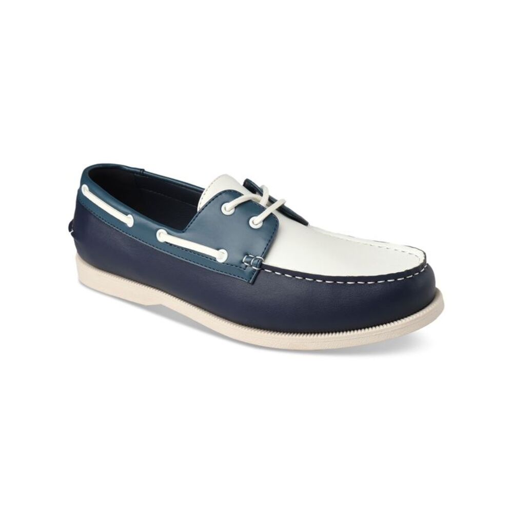 CLUBROOM Mens Navy Moc Toe Comfort Elliot Round Toe Boat Shoes 8.5 M